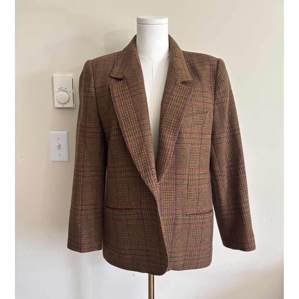Vintage‎ 80s 90s Giorgio Sant Angelo Womens 10 Blazer Jacket Colorful Wool *Flaw